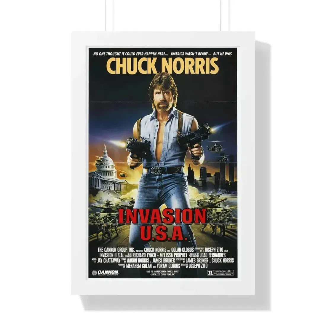 INVASION U.S.A 1985 - Framed Movie Poster - The Sticker Space