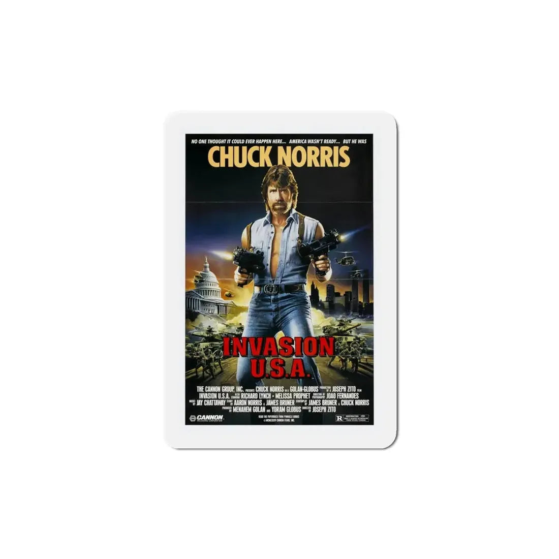 Invasion USA 1985 Movie Poster Refrigerator Magnet - The Sticker Space