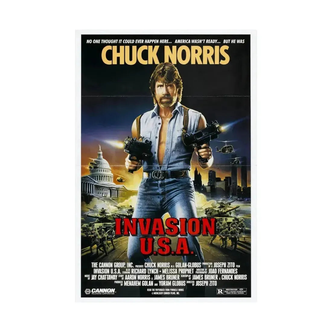 INVASION U.S.A 1985 - Paper Movie Poster - The Sticker Space