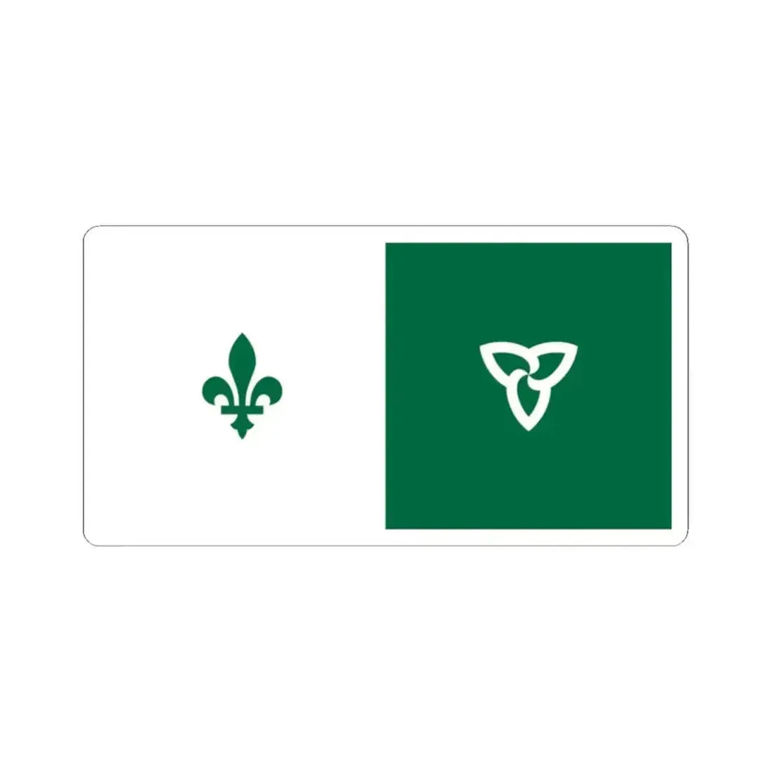 Inverted Franco-Ontarian flag (Canada) STICKER Vinyl Kiss-Cut Decal 2 Inch White - The Sticker Space