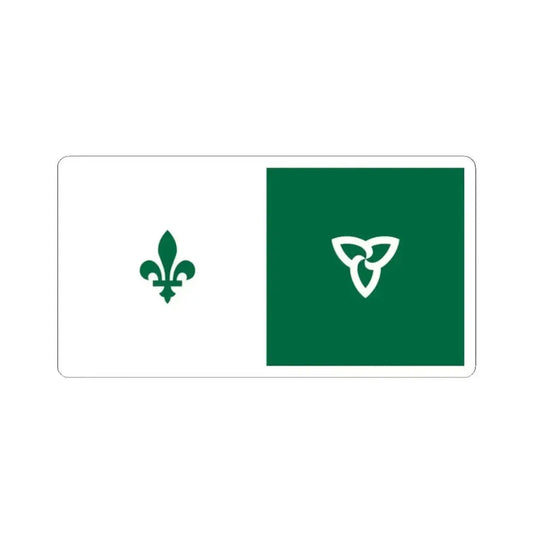 Inverted Franco-Ontarian flag (Canada) STICKER Vinyl Kiss-Cut Decal 2 Inch White - The Sticker Space