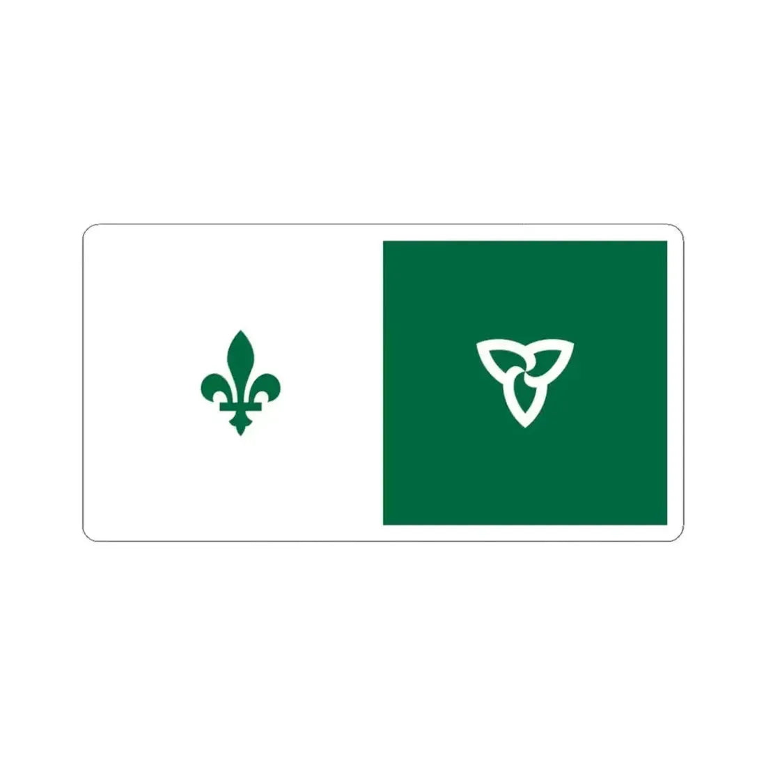 Inverted Franco-Ontarian flag (Canada) STICKER Vinyl Kiss-Cut Decal 3 Inch White - The Sticker Space