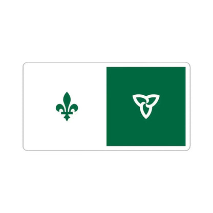 Inverted Franco-Ontarian flag (Canada) STICKER Vinyl Kiss-Cut Decal 3 Inch White - The Sticker Space