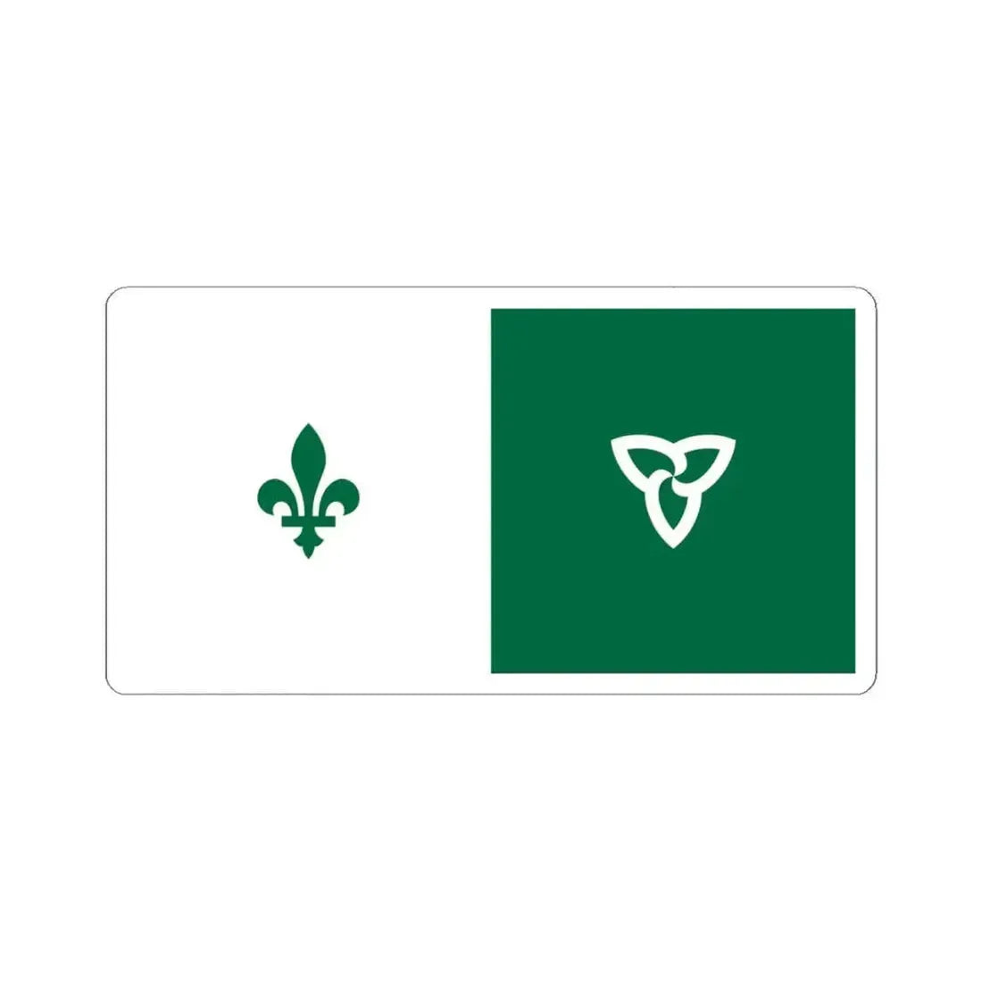 Inverted Franco-Ontarian flag (Canada) STICKER Vinyl Kiss-Cut Decal 4 Inch White - The Sticker Space