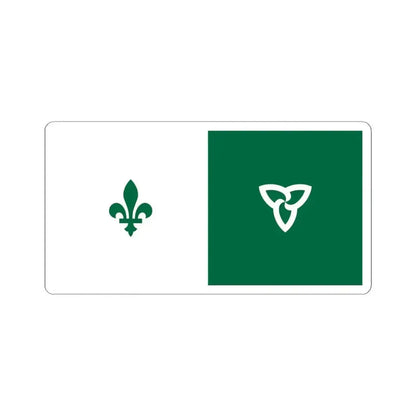 Inverted Franco-Ontarian flag (Canada) STICKER Vinyl Kiss-Cut Decal 4 Inch White - The Sticker Space