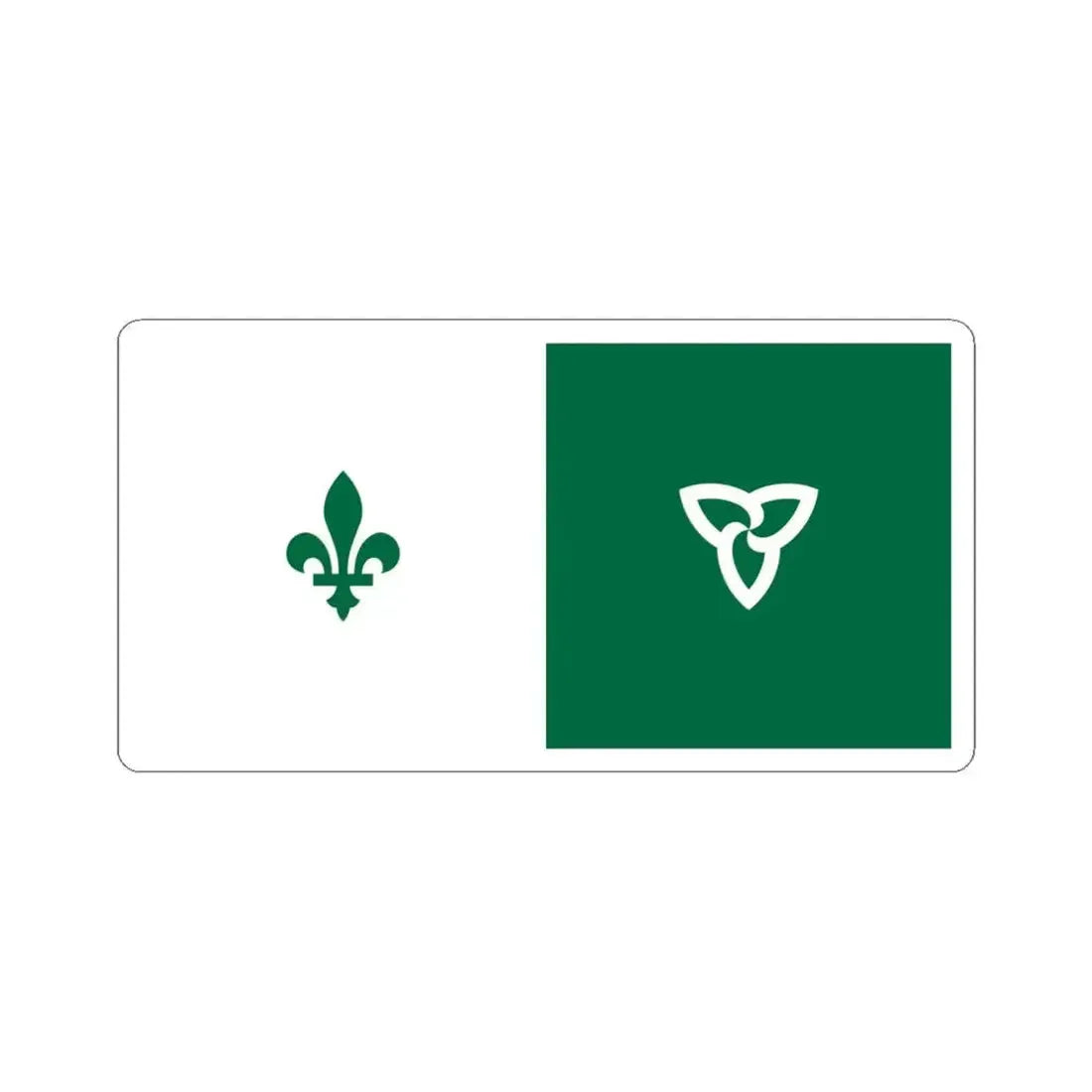 Inverted Franco-Ontarian flag (Canada) STICKER Vinyl Kiss-Cut Decal 6 Inch White - The Sticker Space