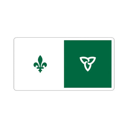 Inverted Franco-Ontarian flag (Canada) STICKER Vinyl Kiss-Cut Decal 6 Inch White - The Sticker Space