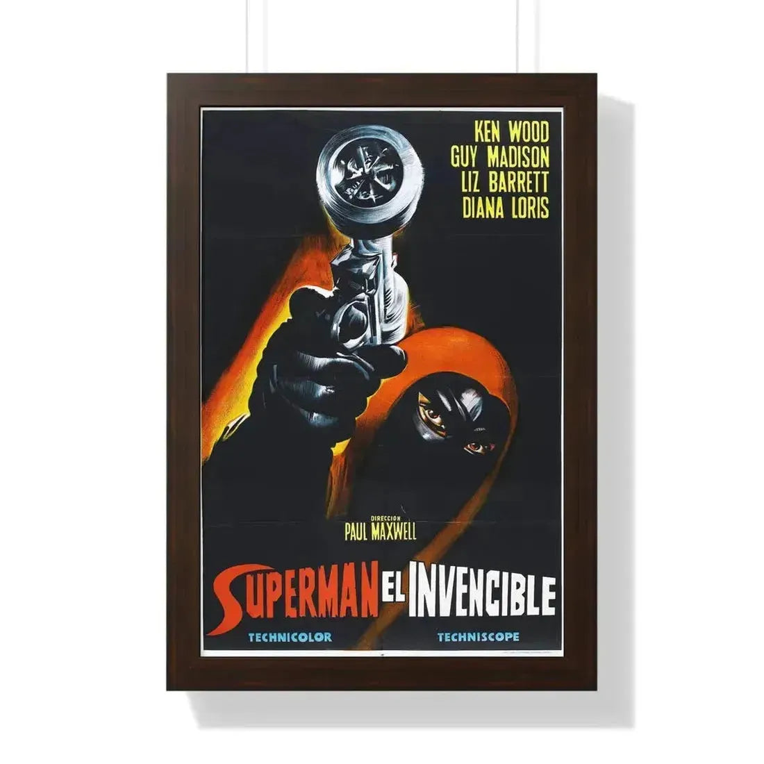INVINCIBLE SUPERMAN (SUPERARGO) 1968 - Framed Movie Poster 16″ x 24″ Walnut - The Sticker Space