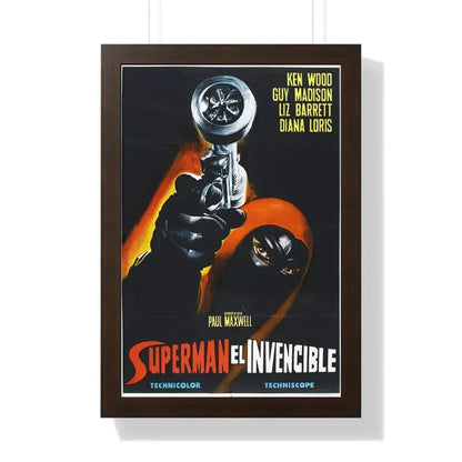 INVINCIBLE SUPERMAN (SUPERARGO) 1968 - Framed Movie Poster 16″ x 24″ Walnut - The Sticker Space