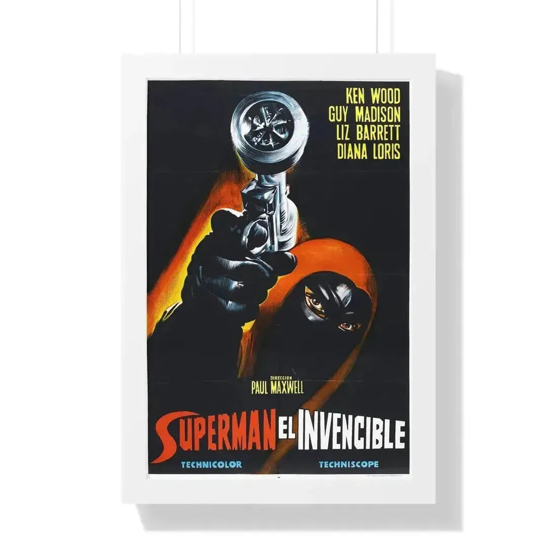 INVINCIBLE SUPERMAN (SUPERARGO) 1968 - Framed Movie Poster 16″ x 24″ White - The Sticker Space