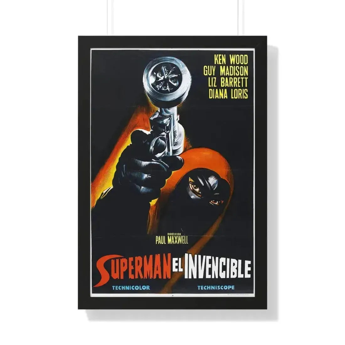 INVINCIBLE SUPERMAN (SUPERARGO) 1968 - Framed Movie Poster 20" x 30" Black - The Sticker Space