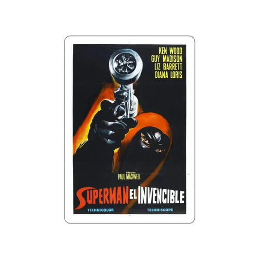 INVINCIBLE SUPERMAN (SUPERARGO) 1968 Movie Poster STICKER Vinyl Die-Cut Decal 2 Inch - The Sticker Space
