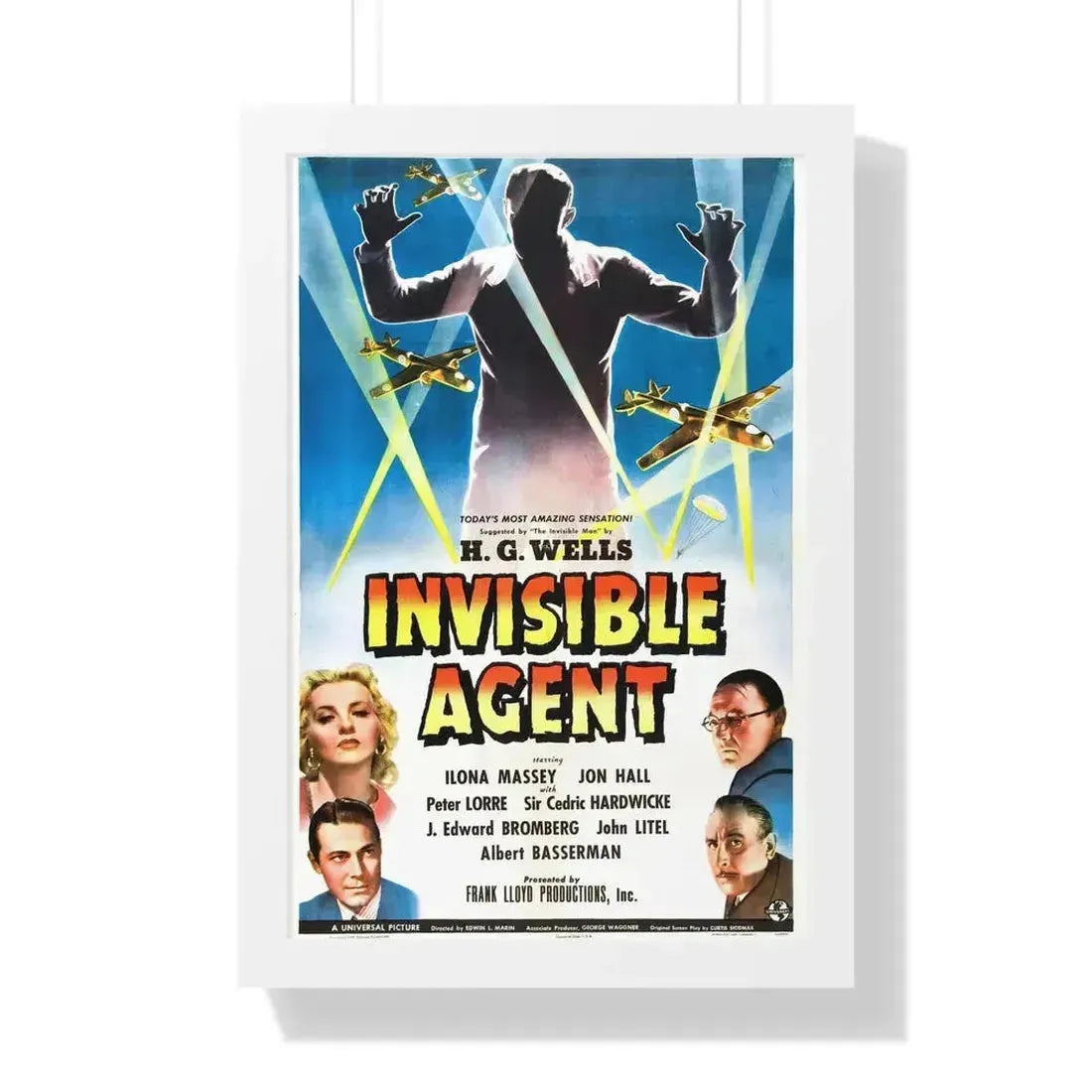 INVISIBLE AGENT 1942 - Framed Movie Poster 16″ x 24″ White - The Sticker Space