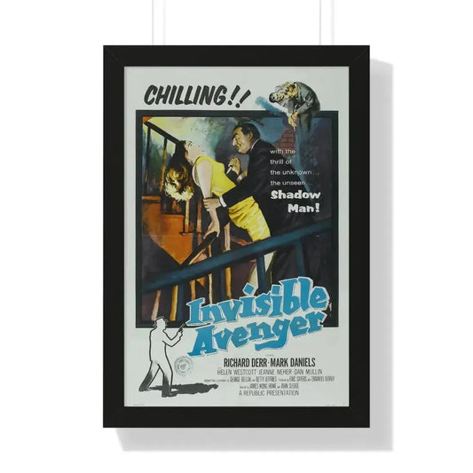 INVISIBLE AVENGER 1958 - Framed Movie Poster 16″ x 24″ Black - The Sticker Space