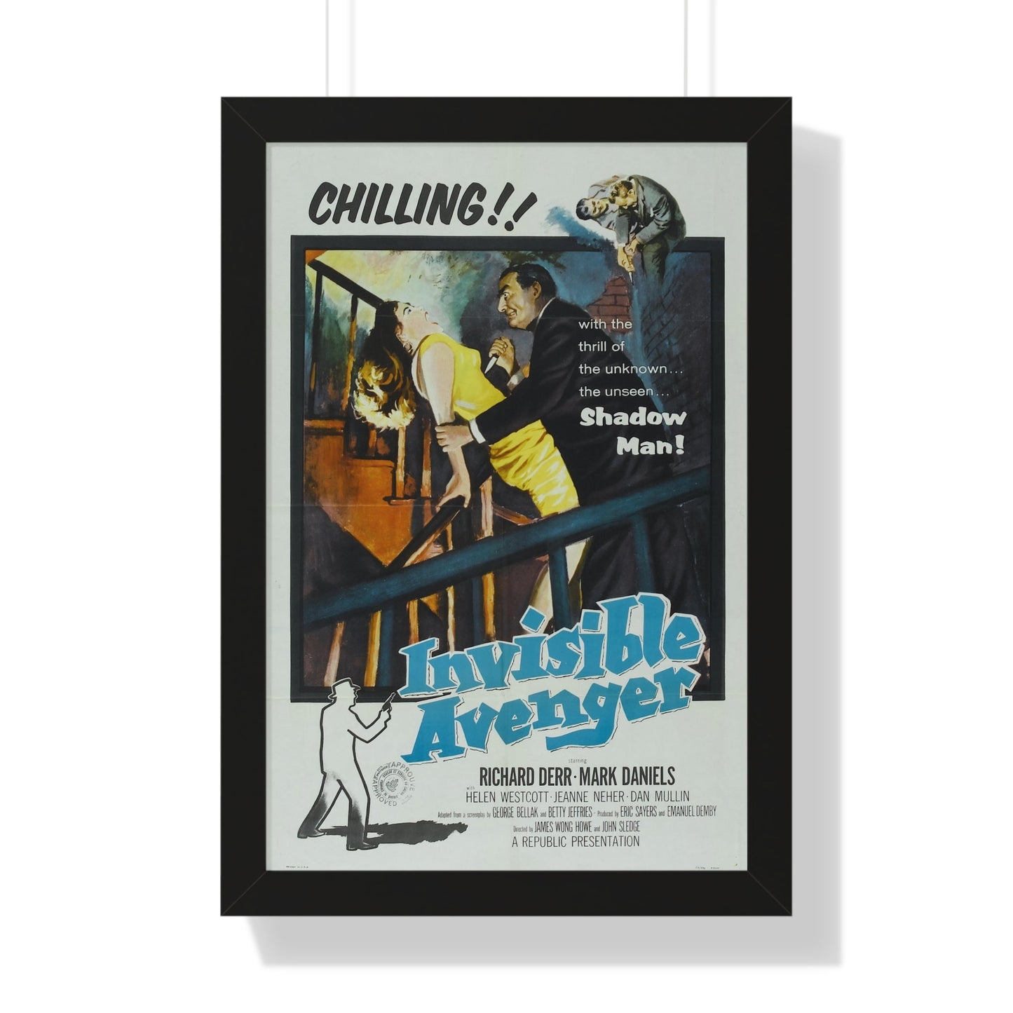 INVISIBLE AVENGER 1958 - Framed Movie Poster-16″ x 24″-The Sticker Space