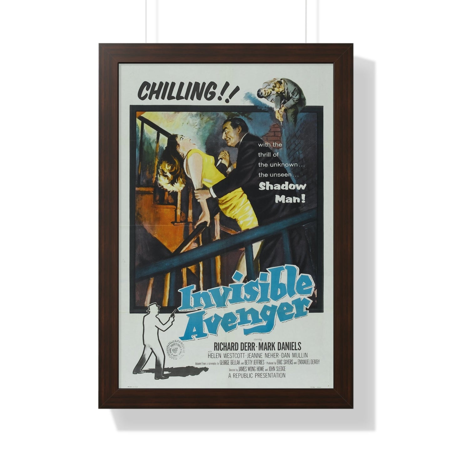 INVISIBLE AVENGER 1958 - Framed Movie Poster-16″ x 24″-The Sticker Space