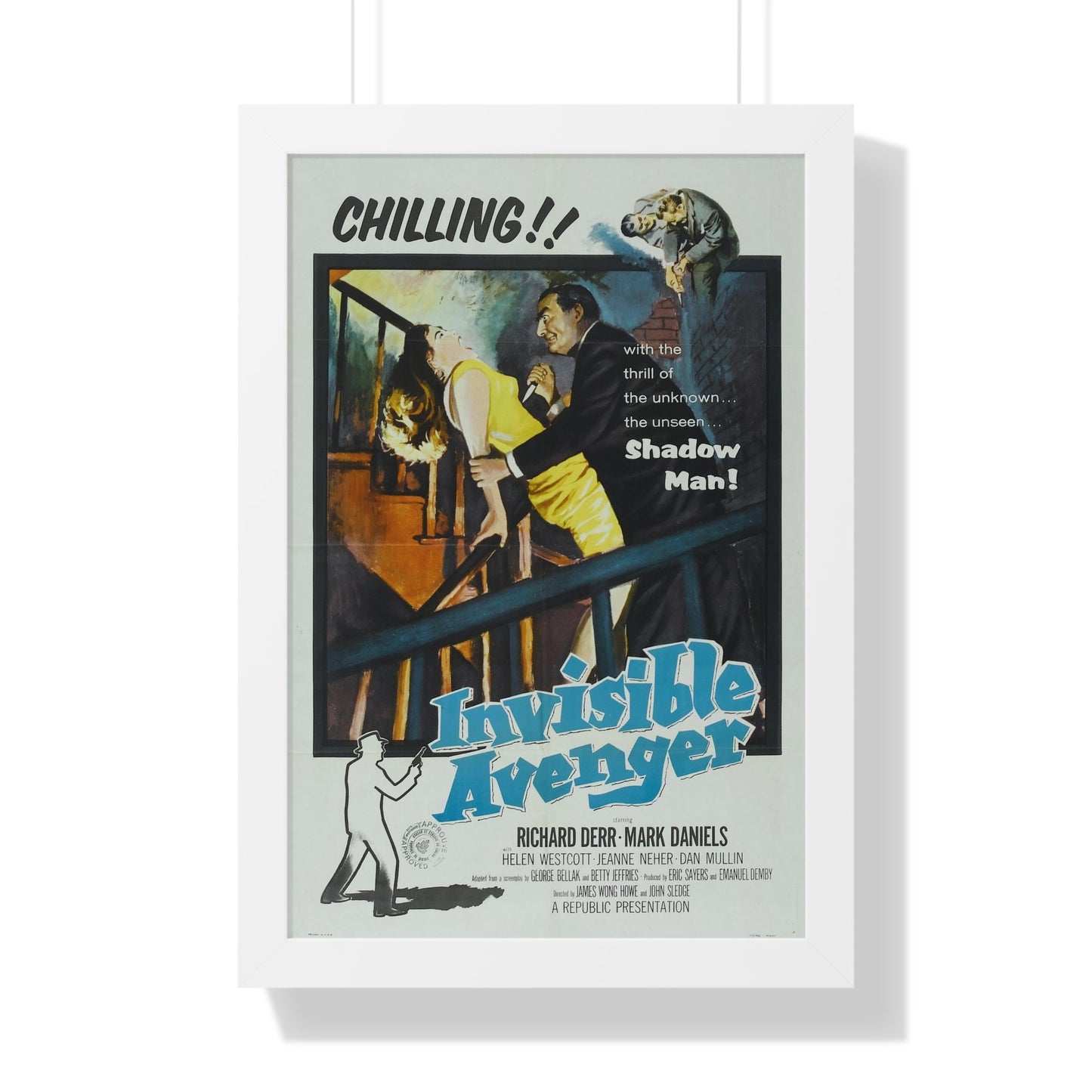 INVISIBLE AVENGER 1958 - Framed Movie Poster-16″ x 24″-The Sticker Space