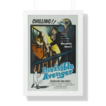 INVISIBLE AVENGER 1958 - Framed Movie Poster 16″ x 24″ White - The Sticker Space