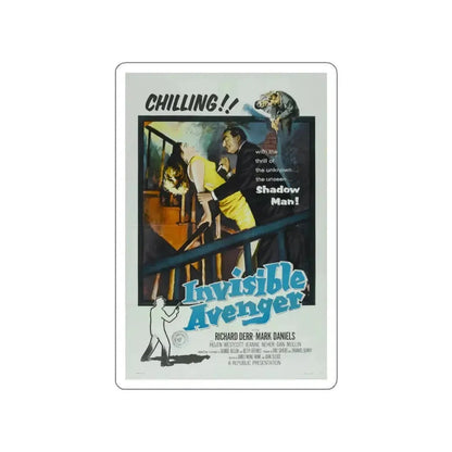 INVISIBLE AVENGER 1958 Movie Poster STICKER Vinyl Die-Cut Decal 6 Inch - The Sticker Space