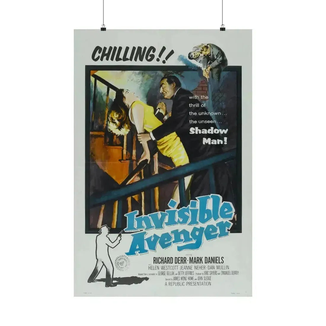 INVISIBLE AVENGER 1958 - Paper Movie Poster 24″ x 36″ Matte - The Sticker Space