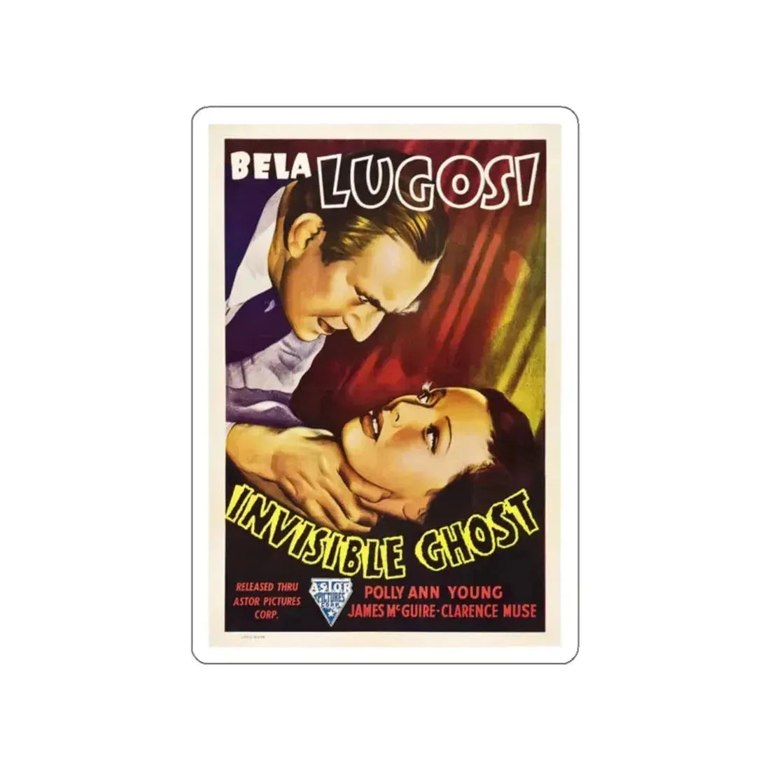 INVISIBLE GHOST 1941 Movie Poster STICKER Vinyl Die-Cut Decal 2 Inch - The Sticker Space