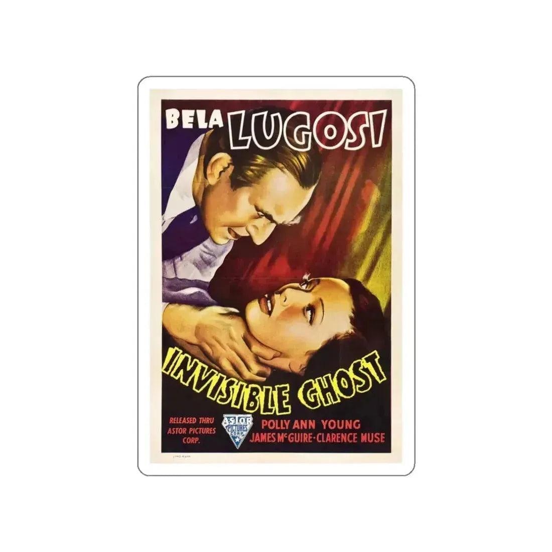 INVISIBLE GHOST 1941 Movie Poster STICKER Vinyl Die-Cut Decal 3 Inch - The Sticker Space