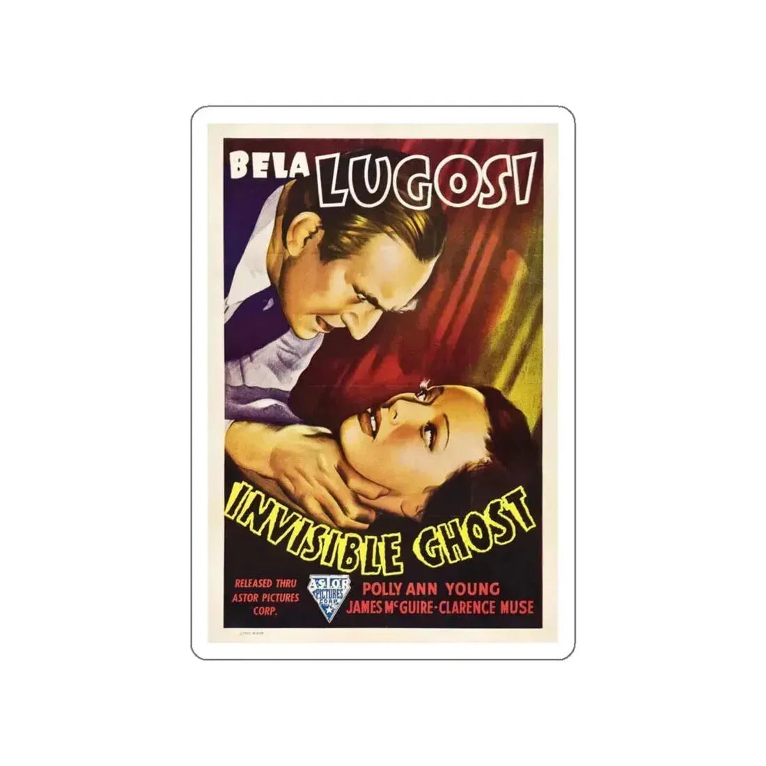 INVISIBLE GHOST 1941 Movie Poster STICKER Vinyl Die-Cut Decal 4 Inch - The Sticker Space