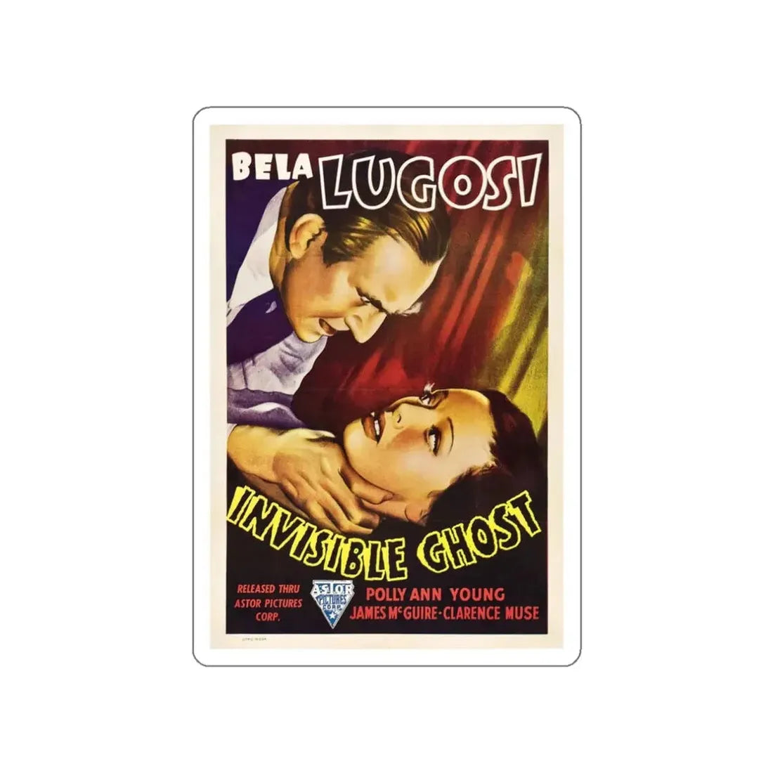 INVISIBLE GHOST 1941 Movie Poster STICKER Vinyl Die-Cut Decal - The Sticker Space