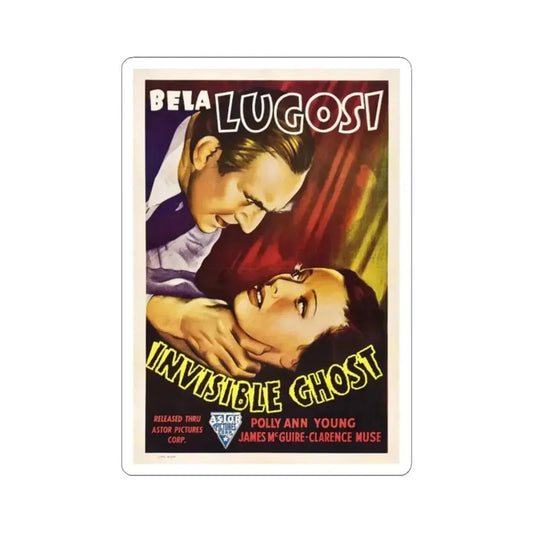 INVISIBLE GHOST 1941 Movie Poster - STICKER Vinyl Kiss-Cut Decal 2 Inch White - The Sticker Space