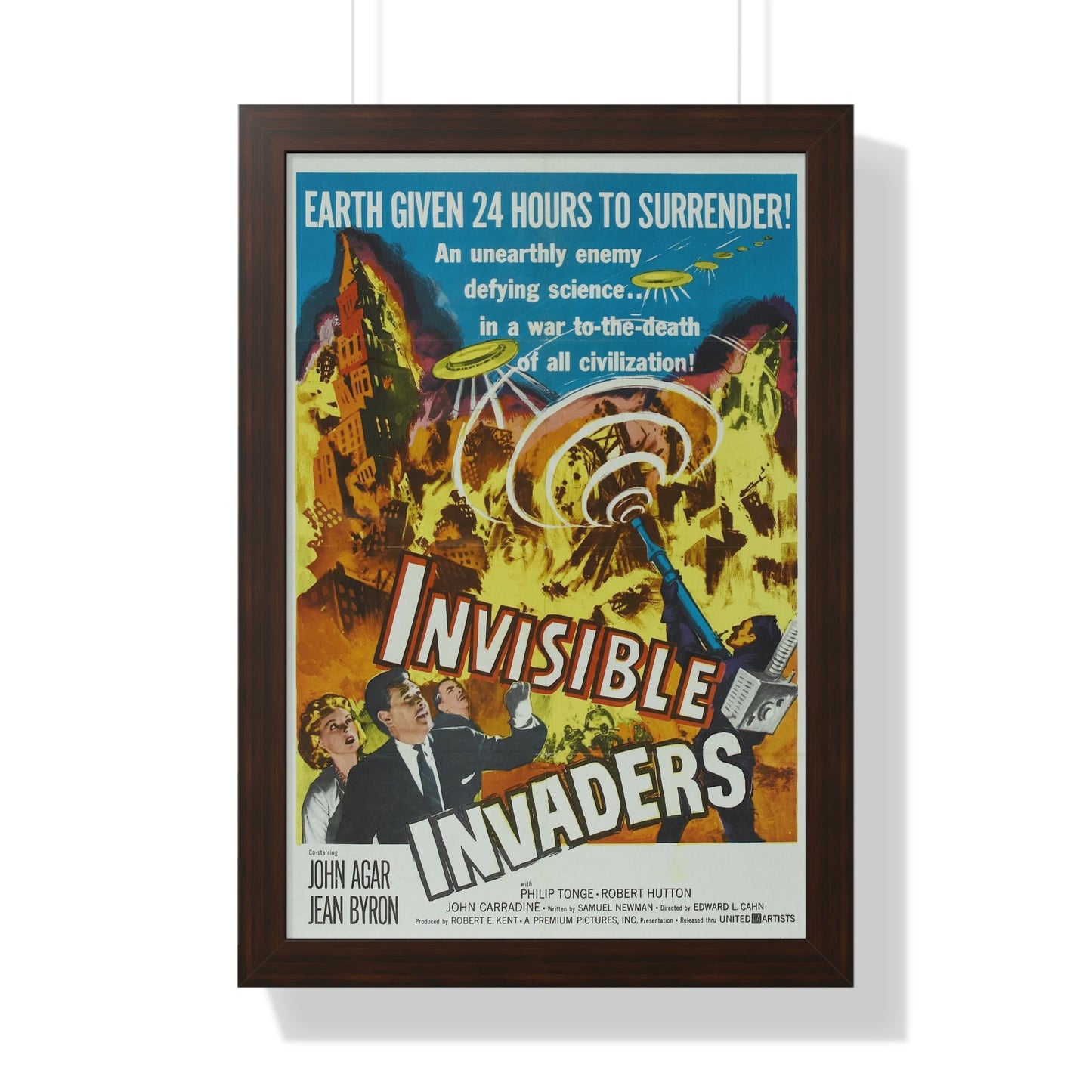 INVISIBLE INVADERS 1959 - Framed Movie Poster-16″ x 24″-The Sticker Space