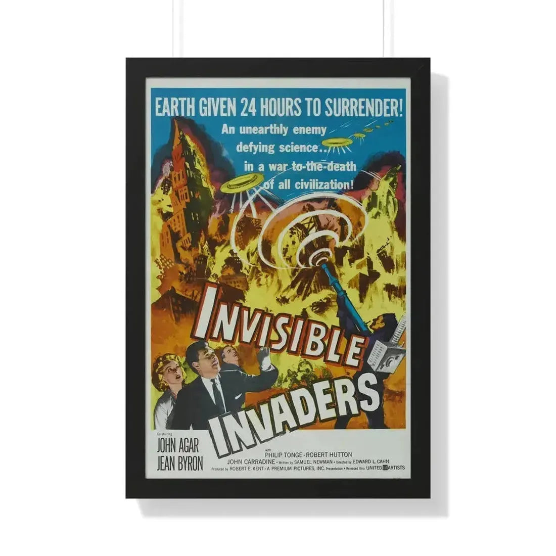 INVISIBLE INVADERS 1959 - Framed Movie Poster 20" x 30" Black - The Sticker Space