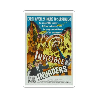 INVISIBLE INVADERS 1959 Movie Poster - STICKER Vinyl Kiss-Cut Decal 4 Inch White - The Sticker Space