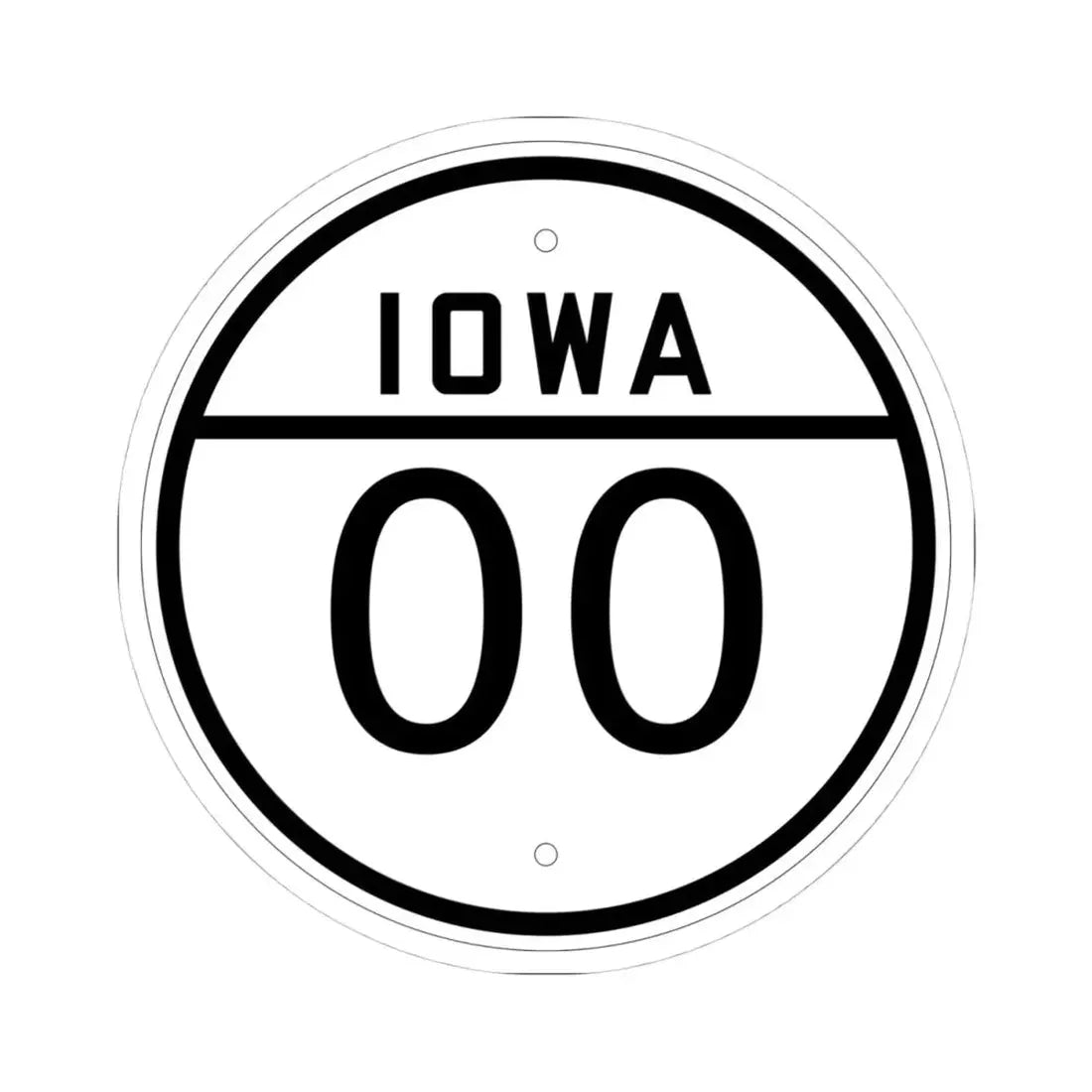 Iowa 00 1926 template (Iowa) (Road Sign) STICKER Vinyl Kiss-Cut Decal 4 Inch White - The Sticker Space