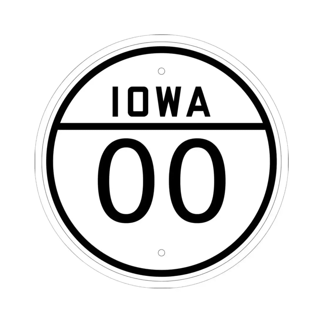 Iowa 00 1926 template (Iowa) (Road Sign) STICKER Vinyl Kiss-Cut Decal 6 Inch White - The Sticker Space