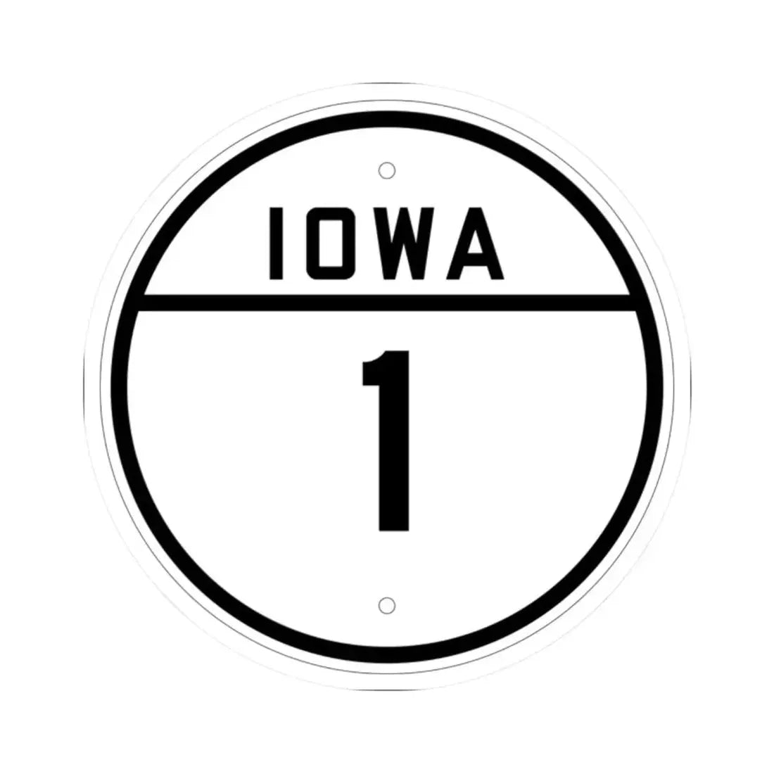 Iowa 1 1926 (Iowa) (Road Sign) STICKER Vinyl Kiss-Cut Decal 2 Inch White - The Sticker Space
