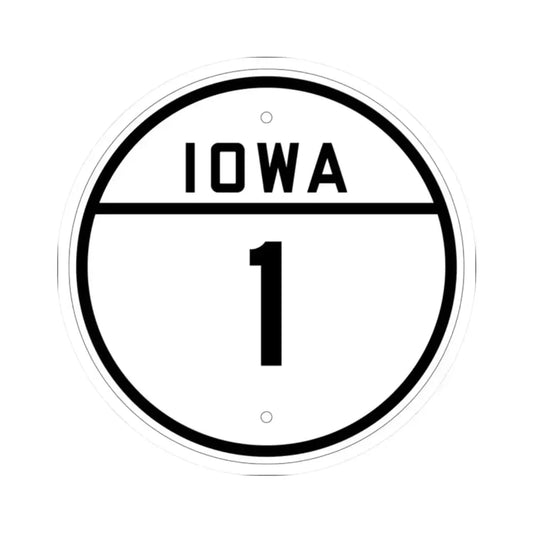 Iowa 1 1926 (Iowa) (Road Sign) STICKER Vinyl Kiss-Cut Decal 2 Inch White - The Sticker Space