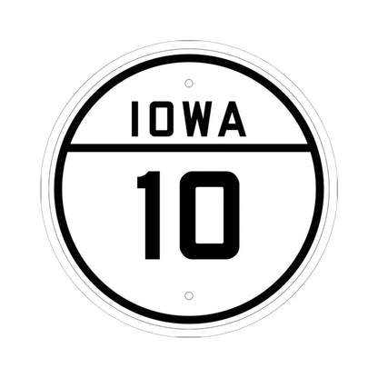 Iowa 10 1926 (Iowa) (Road Sign) STICKER Vinyl Kiss-Cut Decal 6 Inch White - The Sticker Space