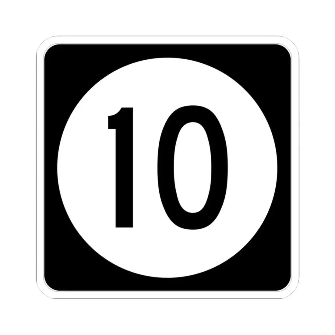 Iowa 10 (Iowa) (Road Sign) STICKER Vinyl Kiss-Cut Decal 3 Inch White - The Sticker Space