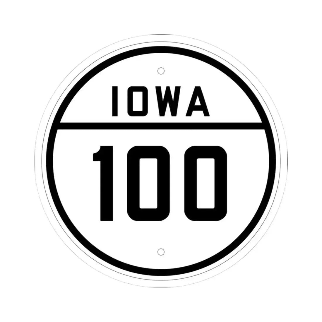 Iowa 100 1926 (Iowa) (Road Sign) STICKER Vinyl Kiss-Cut Decal 3 Inch White - The Sticker Space
