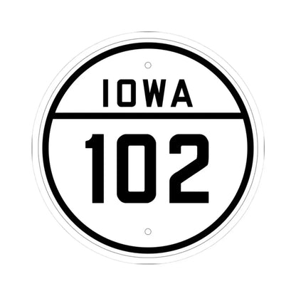 Iowa 102 1926 (Iowa) (Road Sign) STICKER Vinyl Kiss-Cut Decal 3 Inch White - The Sticker Space