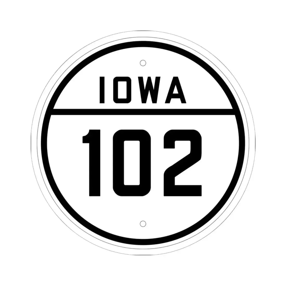Iowa 102 1926 (Iowa) (Road Sign) STICKER Vinyl Kiss-Cut Decal 6 Inch White - The Sticker Space