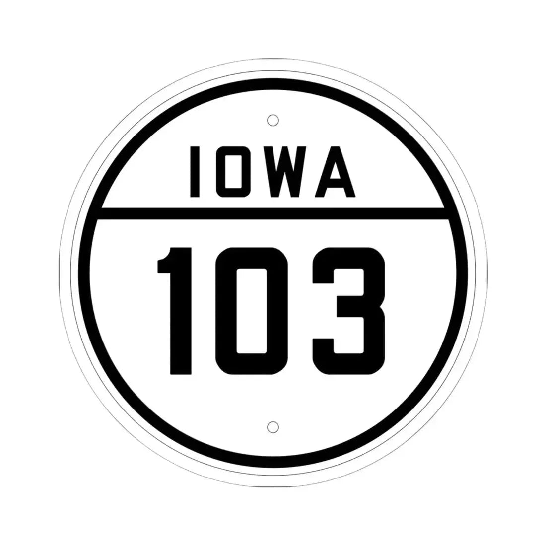 Iowa 103 1926 (Iowa) (Road Sign) STICKER Vinyl Kiss-Cut Decal 6 Inch White - The Sticker Space