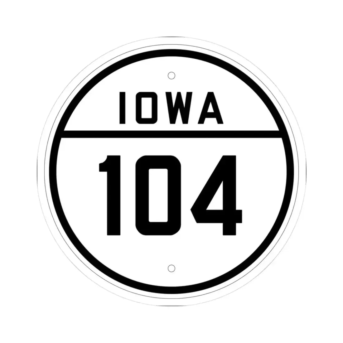 Iowa 104 1926 (Iowa) (Road Sign) STICKER Vinyl Kiss-Cut Decal 3 Inch White - The Sticker Space
