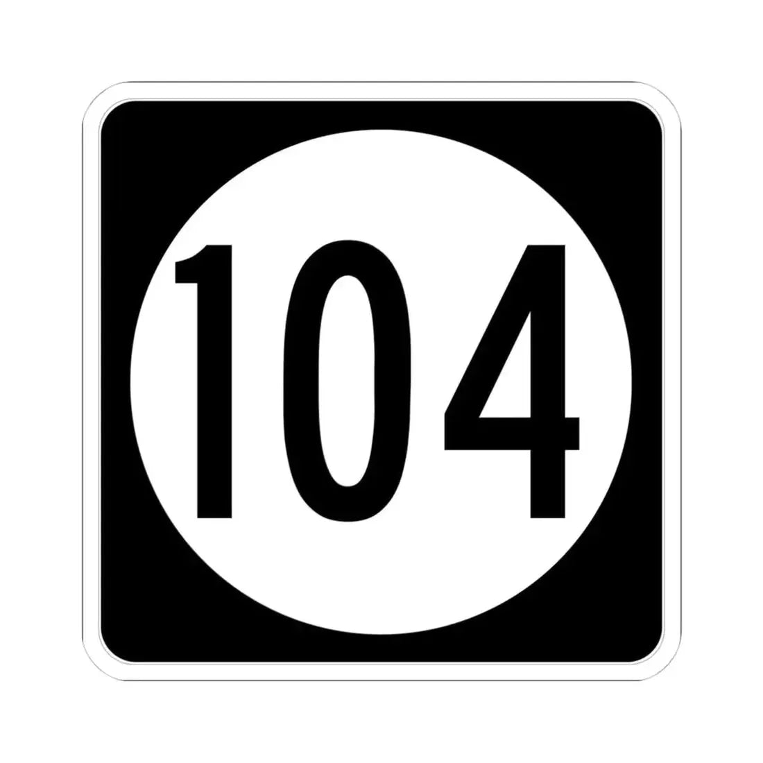 Iowa 104 (Iowa) (Road Sign) STICKER Vinyl Kiss-Cut Decal 4 Inch White - The Sticker Space