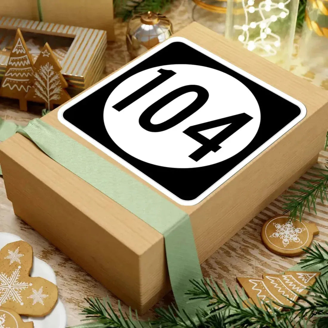 Iowa 104 (Iowa) (Road Sign) STICKER Vinyl Kiss-Cut Decal - The Sticker Space