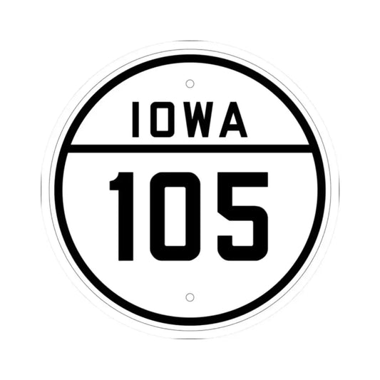 Iowa 105 1926 (Iowa) (Road Sign) STICKER Vinyl Kiss-Cut Decal 2 Inch White - The Sticker Space