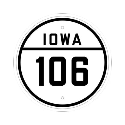 Iowa 106 1926 (Iowa) (Road Sign) STICKER Vinyl Kiss-Cut Decal 2 Inch White - The Sticker Space