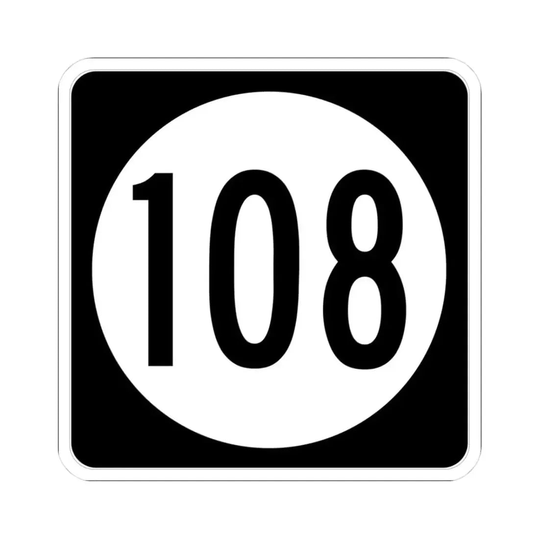 Iowa 108 (Iowa) (Road Sign) STICKER Vinyl Kiss-Cut Decal 3 Inch White - The Sticker Space