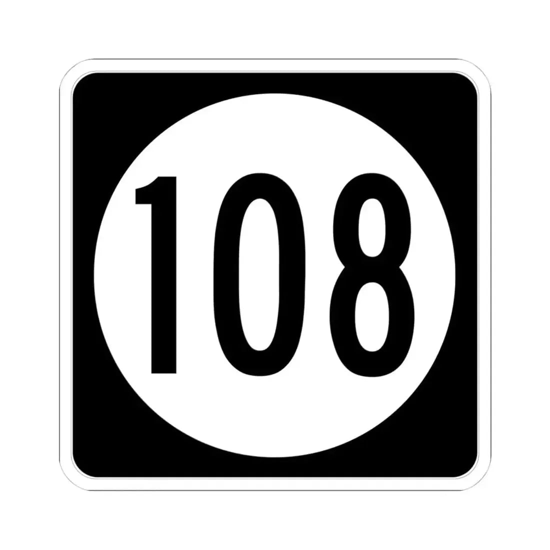 Iowa 108 (Iowa) (Road Sign) STICKER Vinyl Kiss-Cut Decal 4 Inch White - The Sticker Space