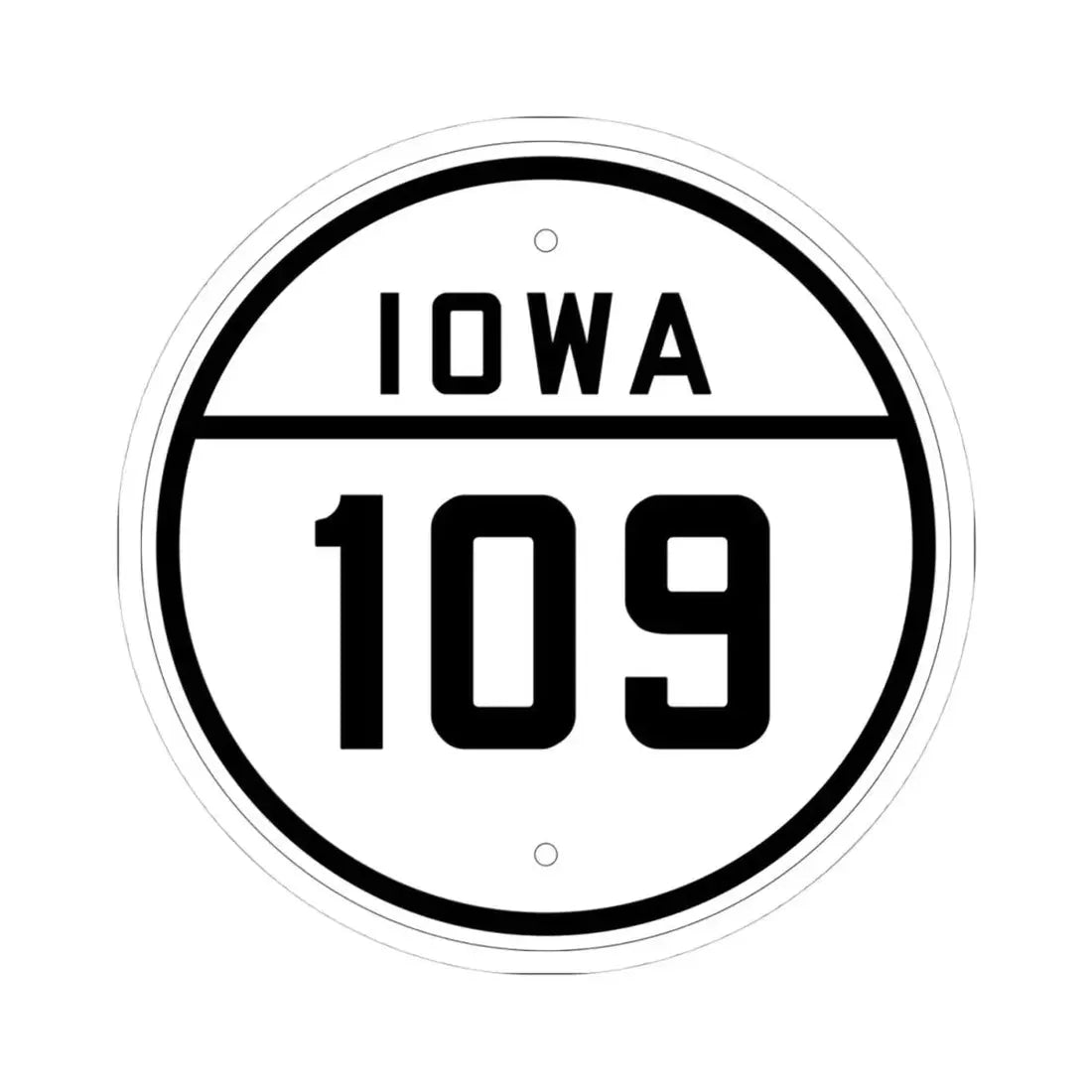Iowa 109 1926 (Iowa) (Road Sign) STICKER Vinyl Kiss-Cut Decal 4 Inch White - The Sticker Space